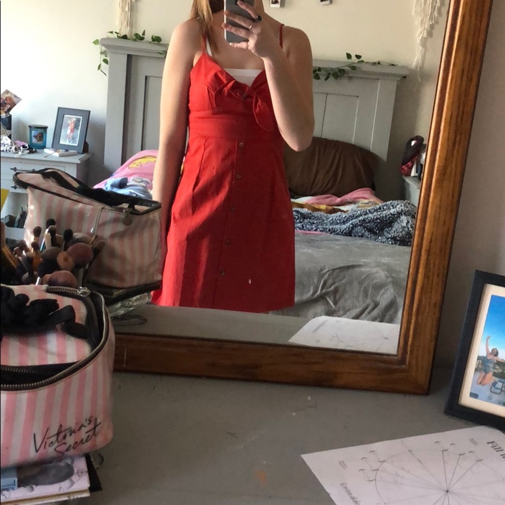 red mini dress